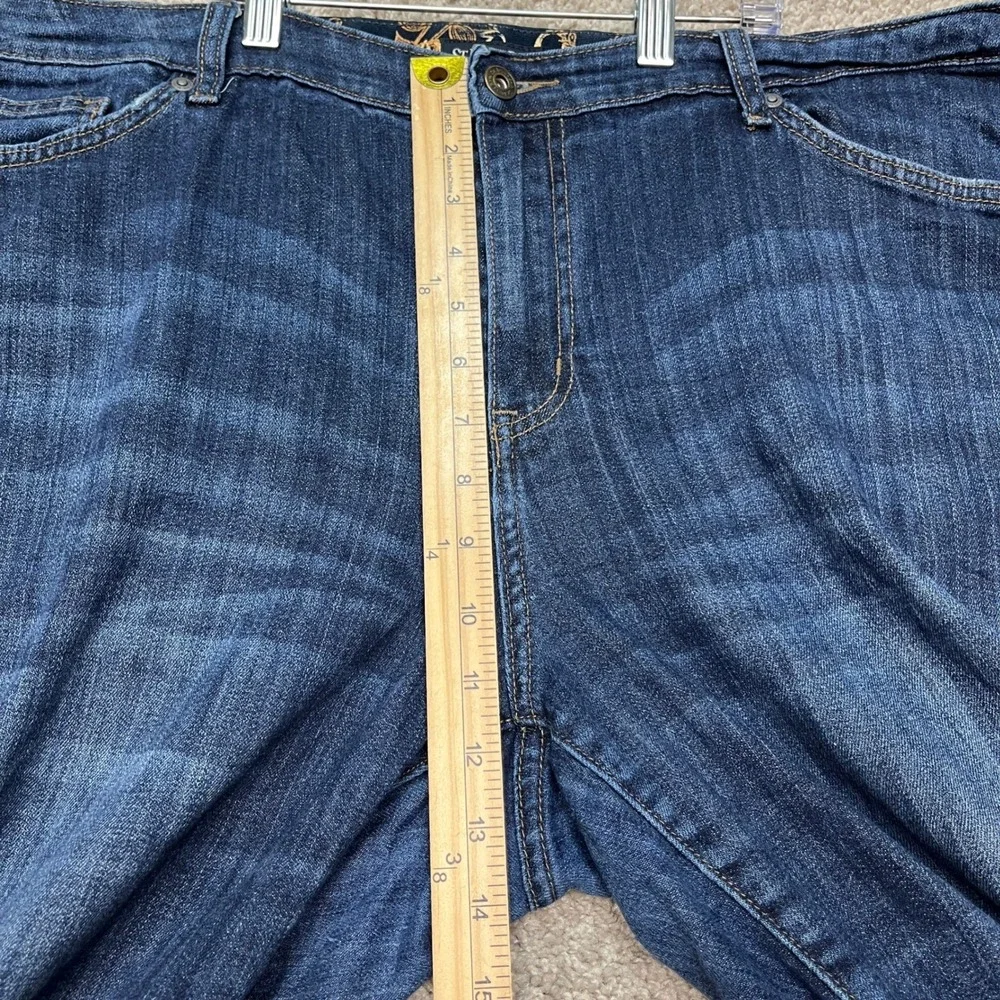 St. Johns Bay Jeans Womens 20W 44x25 Dark Blue Straight Leg Denim 5-Pocket Twill
